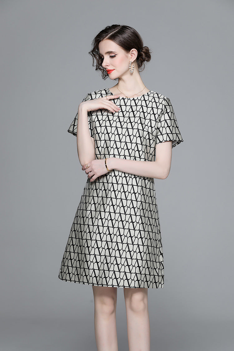 Chic Geometric A-Line Mini Dress