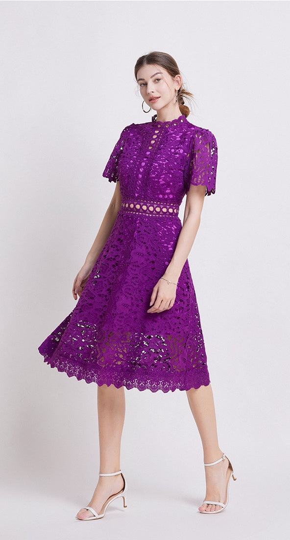 Elegant Lace Midi Dress