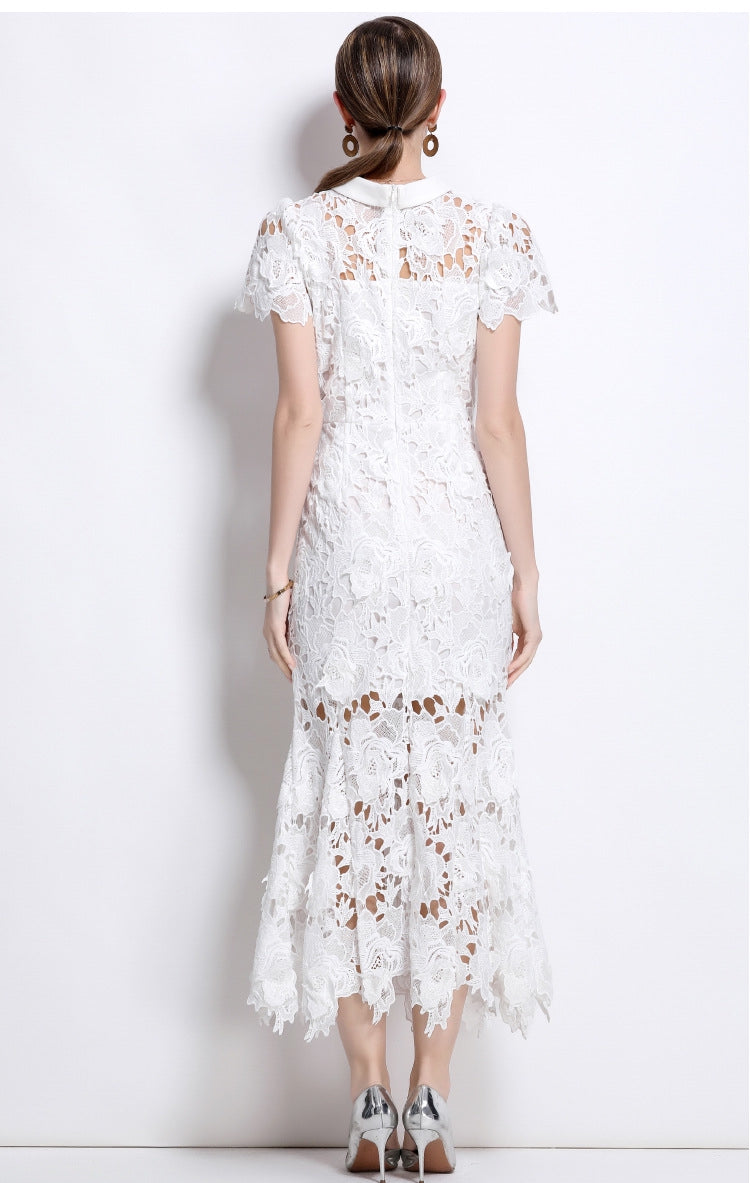 Isla Bloom Lace Midi Dress - 906047289043_WHITE