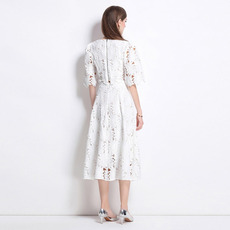 Floral Lace Two-Piece Midi Set -906455894976_WHITE