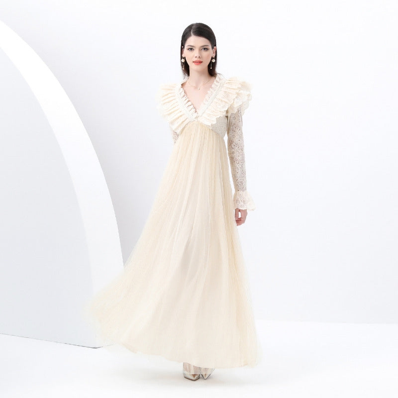Apricot Reverie Lace Gown