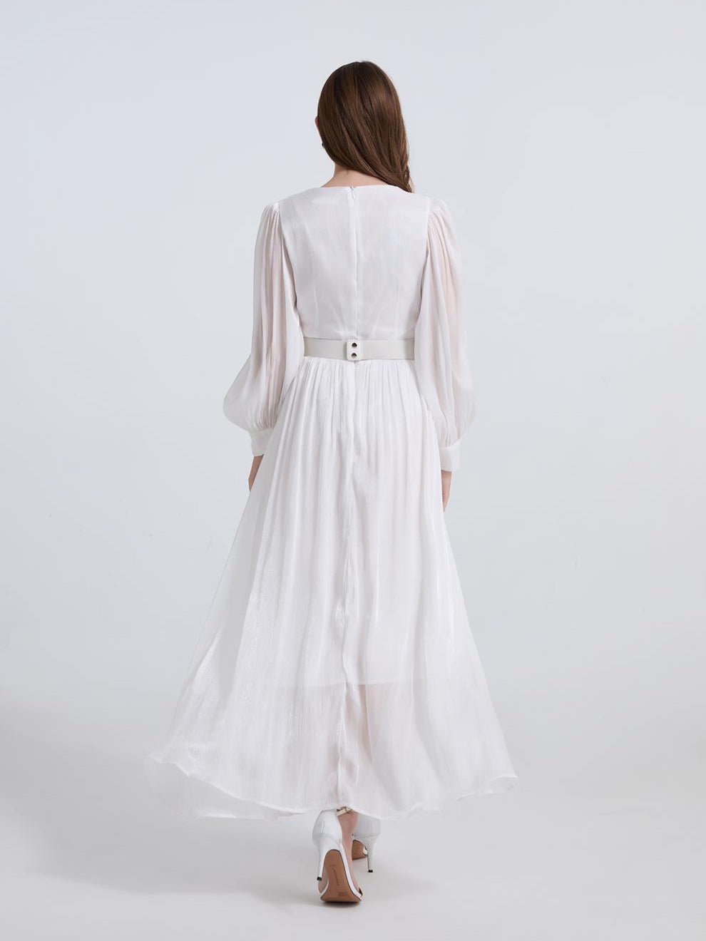 Ivory Whisper Embellished Maxi Dress- 903346568197_WHITE