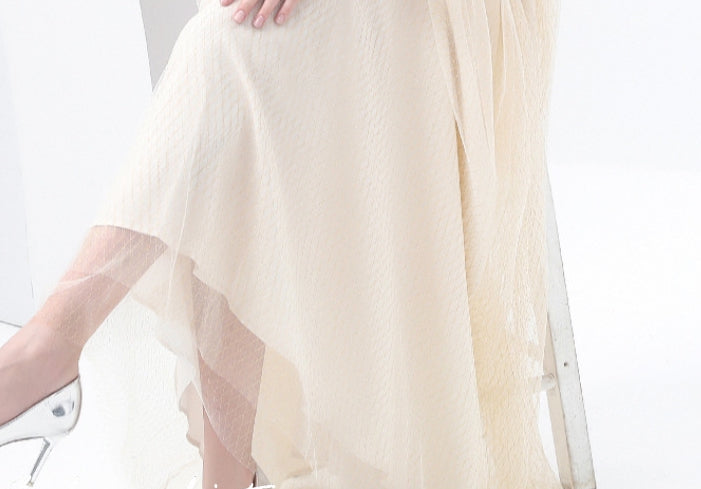 Apricot Reverie Lace Gown