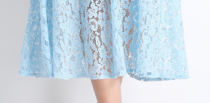 Sky Blue Lace Utility Midi Dress