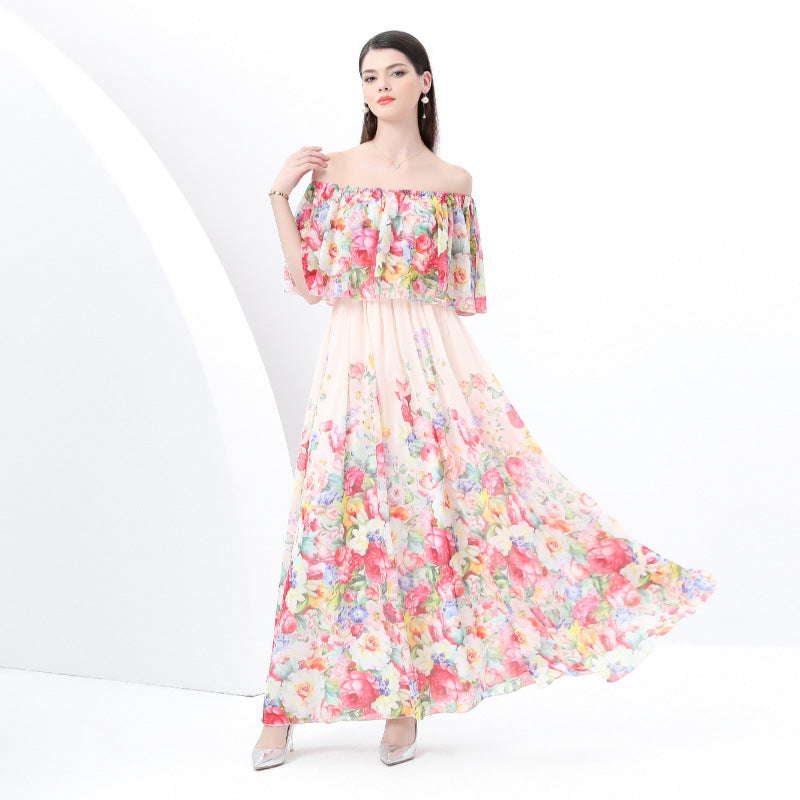 Floral Off-Shoulder Maxi Dress