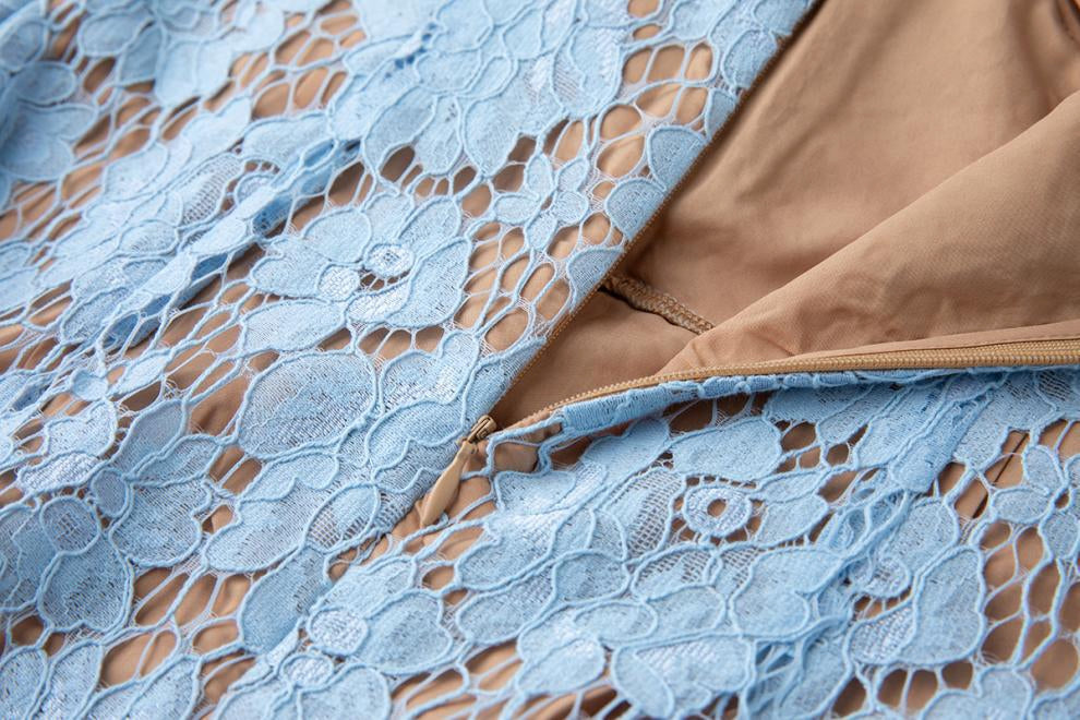 Bluebell Grace Floral Lace Midi Dress - 912087138600_BLUE