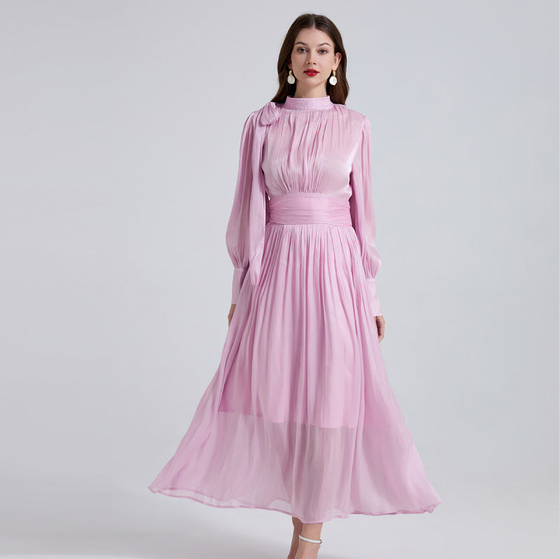 Royal Radiance Pleated Satin Dressy - 905557854806_PINK