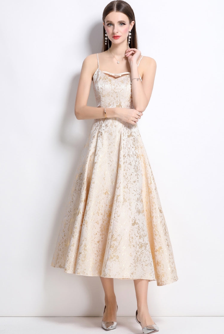 Champagne Glimmer Bow Dress