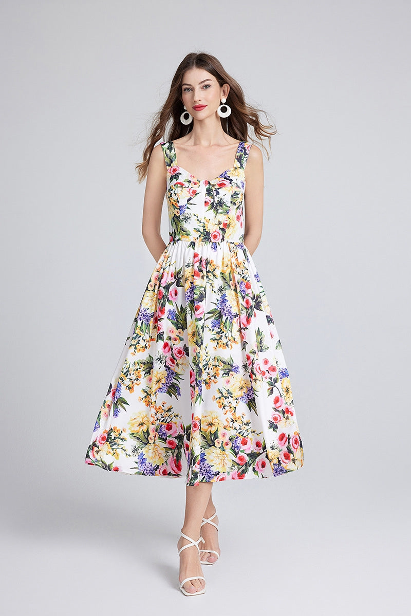 Enchanted Meadow Floral Midi Dress