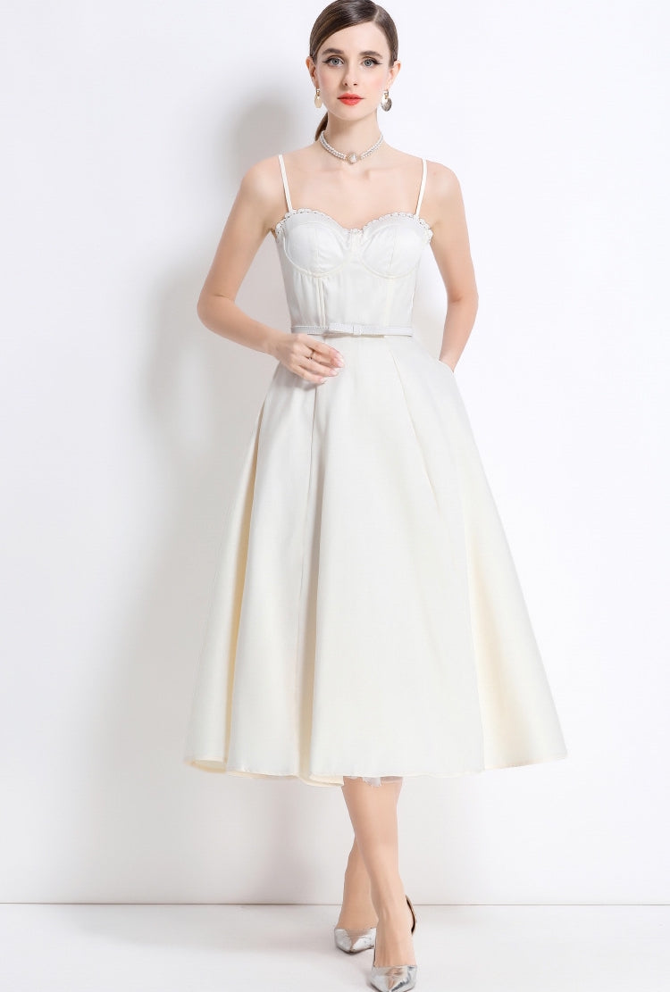 Apricot Sweetheart Midi Dress