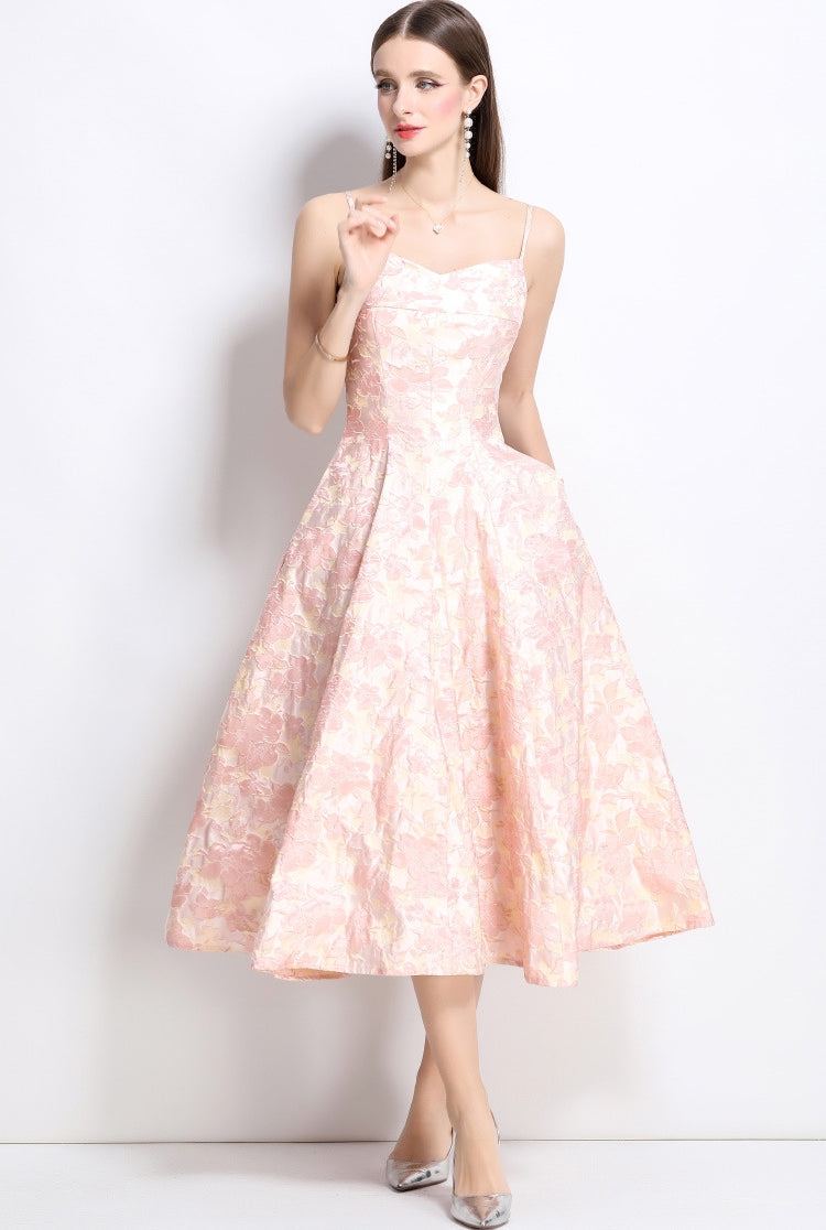 Blush Aurora Jacquard Dress