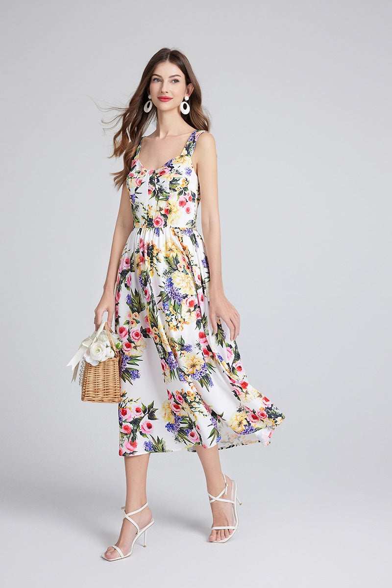Enchanted Meadow Floral Midi Dress