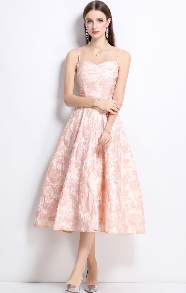 Blush Aurora Jacquard Dress
