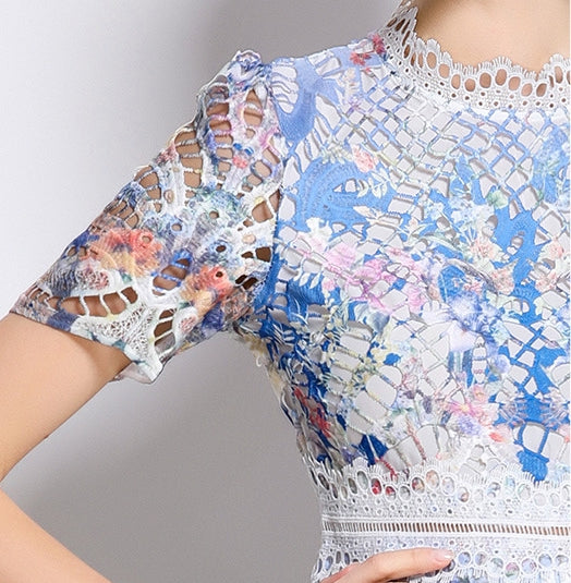 Elysian Bloom Lace Midi Dress