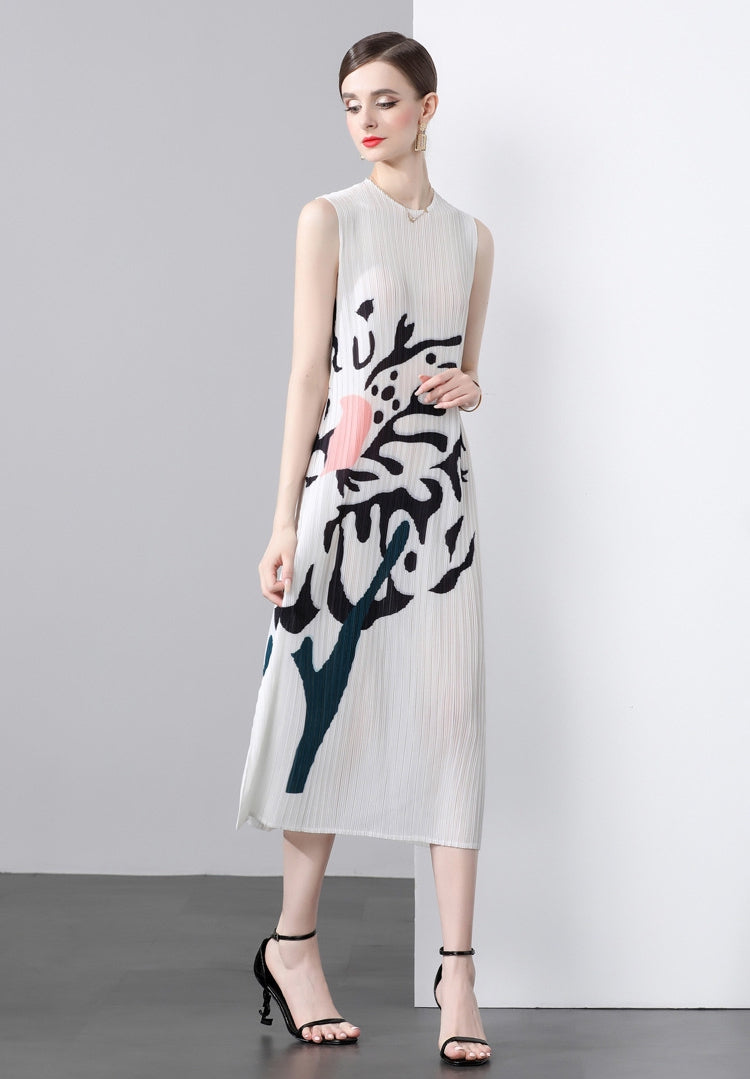 Base Bloom Pleated Midi Dress