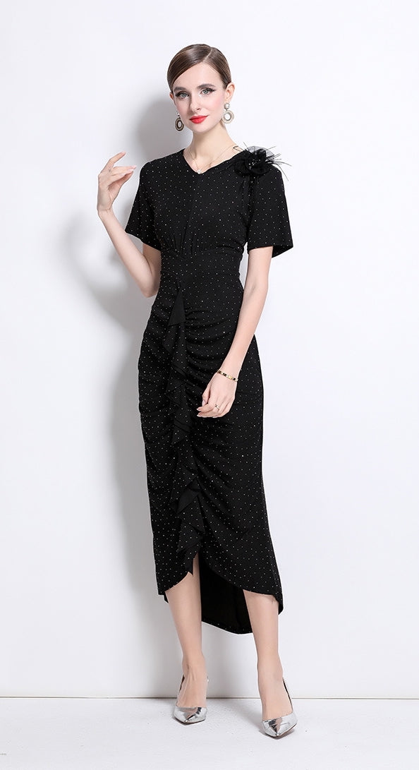 Black Embellished Bodycon Dress