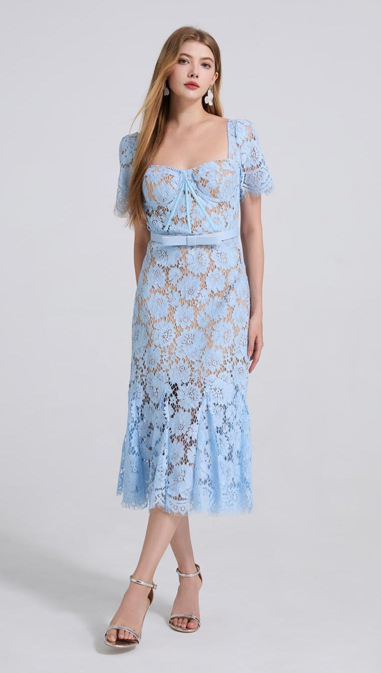 Bluebell Grace Floral Lace Midi Dress - 912087138600_BLUE