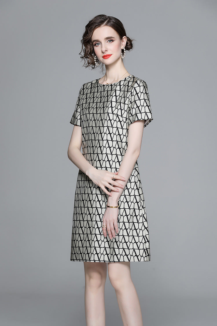 Chic Geometric A-Line Mini Dress