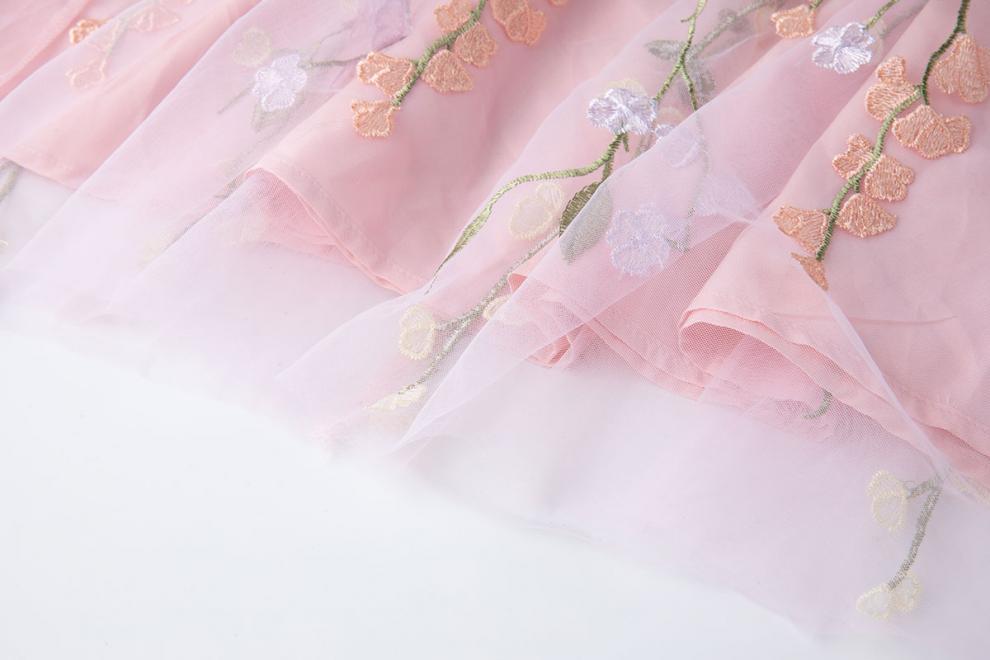 Petal Whisper Strapless Embroidered Dress - 912071976607_PINK