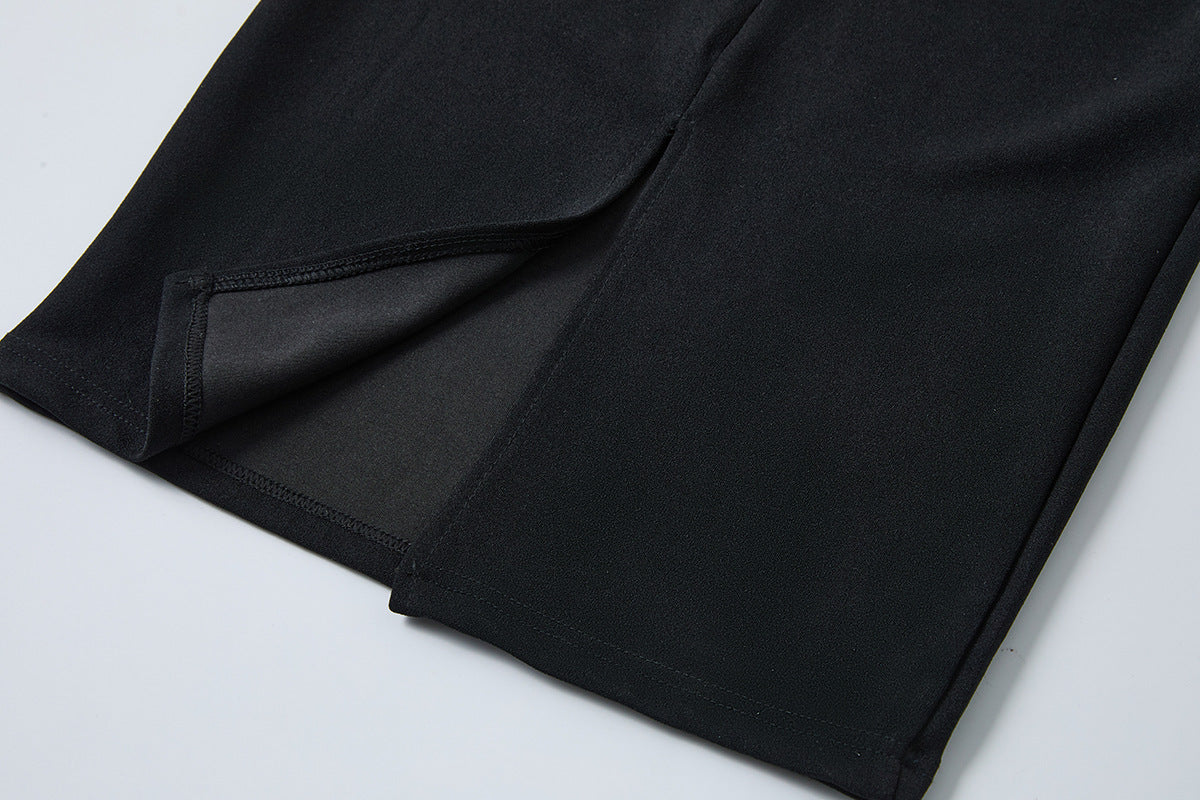 Off-Shoulder Embellished Midi Dress – Black