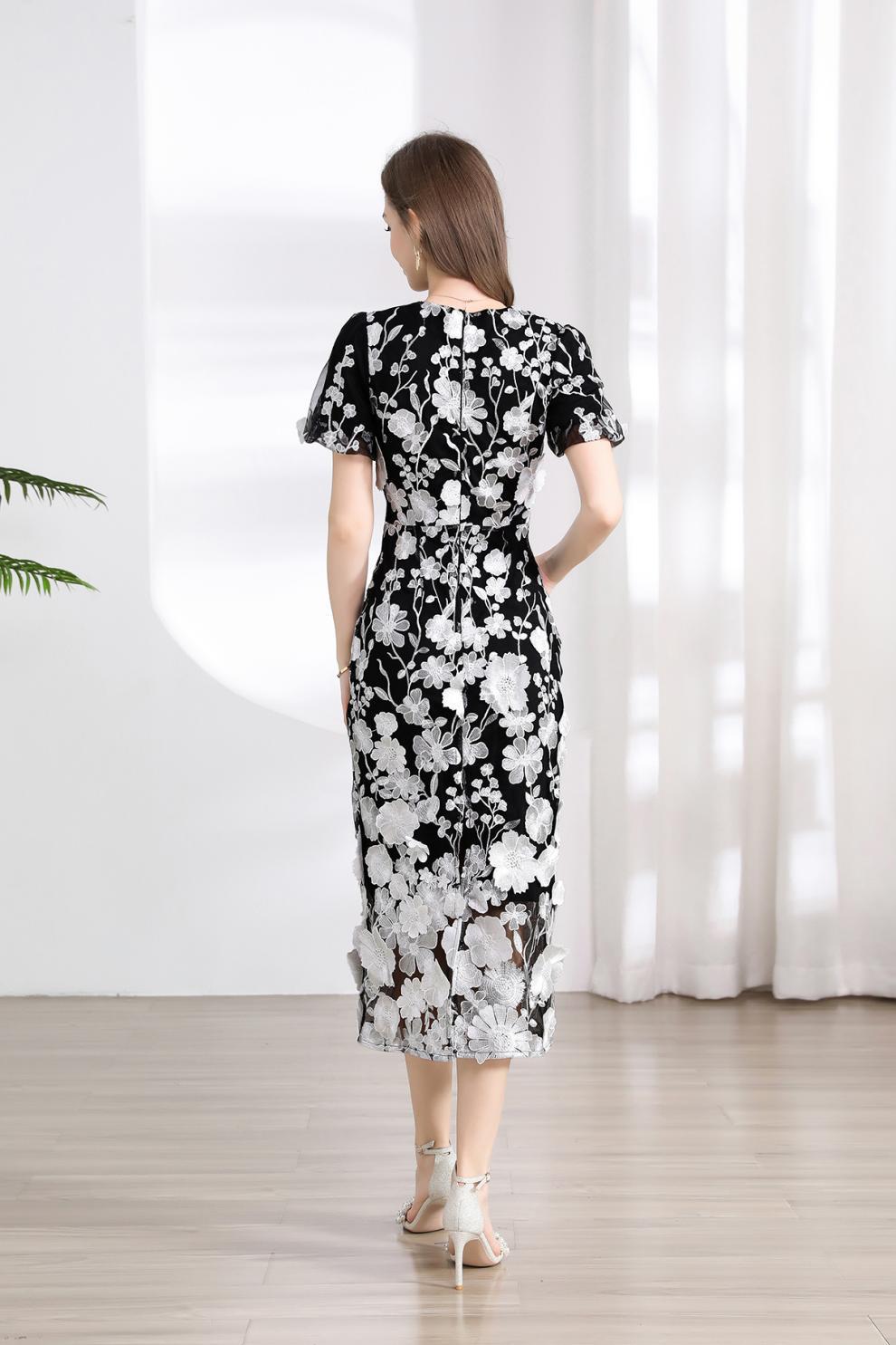 Midnight Bloom Midi Dress