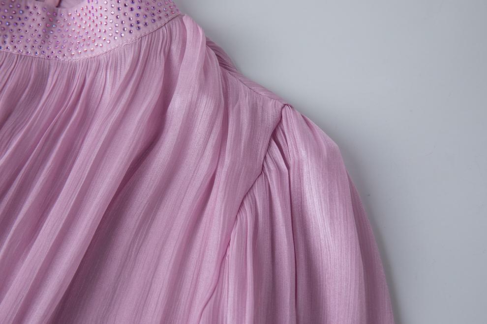 Royal Radiance Pleated Satin Dressy - 905557854806_PINK