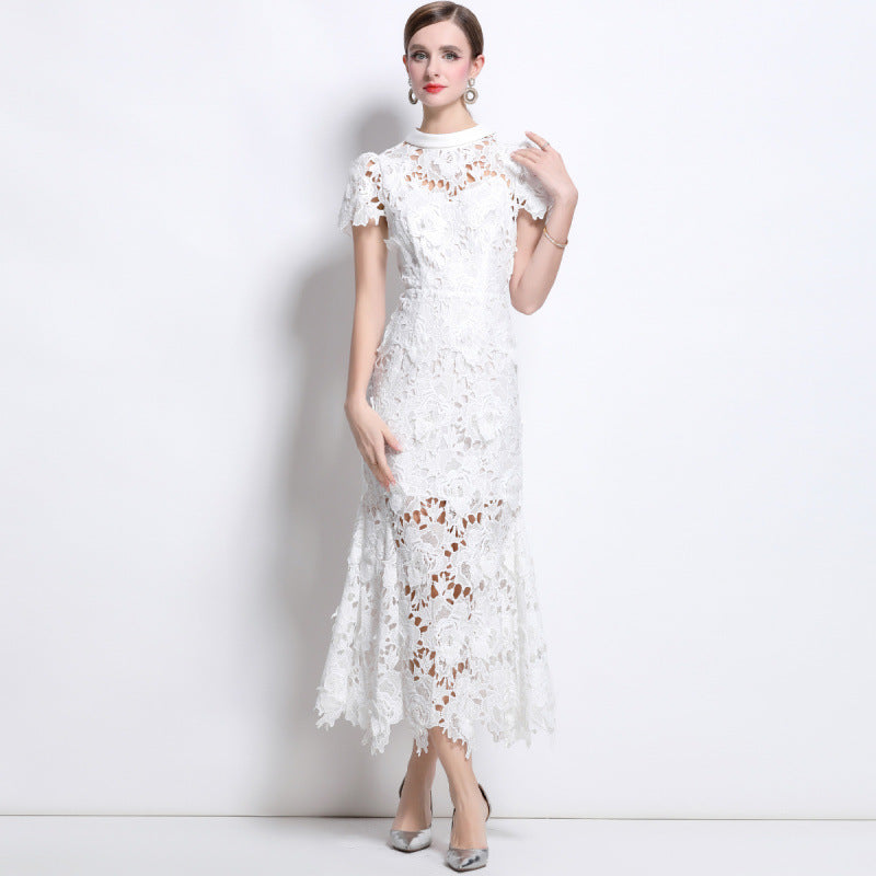 Isla Bloom Lace Midi Dress - 906047289043_WHITE