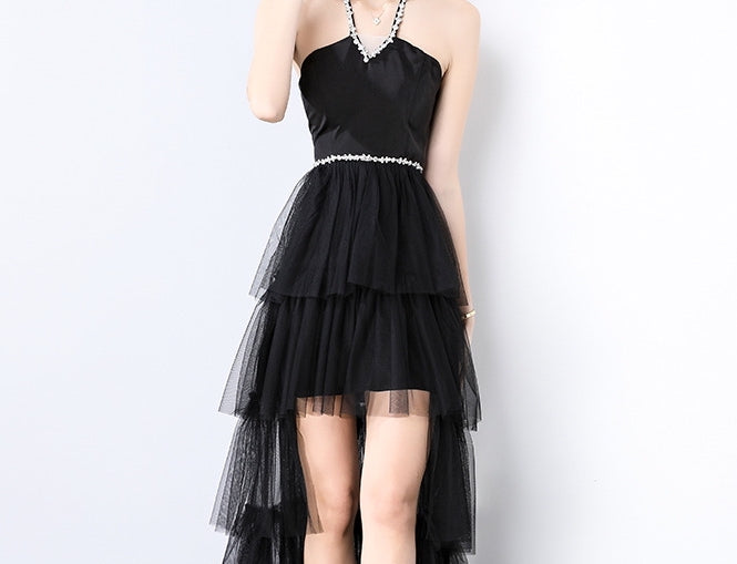 Midnight Ruffle High-Low Gown