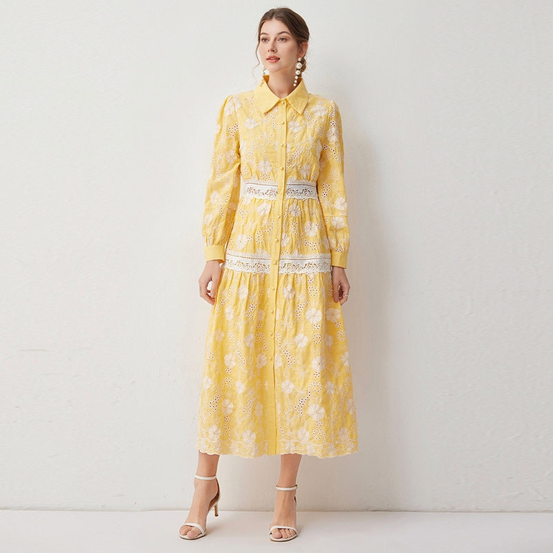 Sunlit Bloom Lace Midi Dress