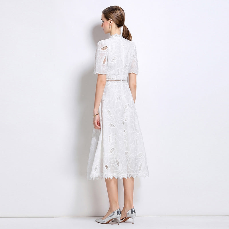 White Bloom Lace Dress