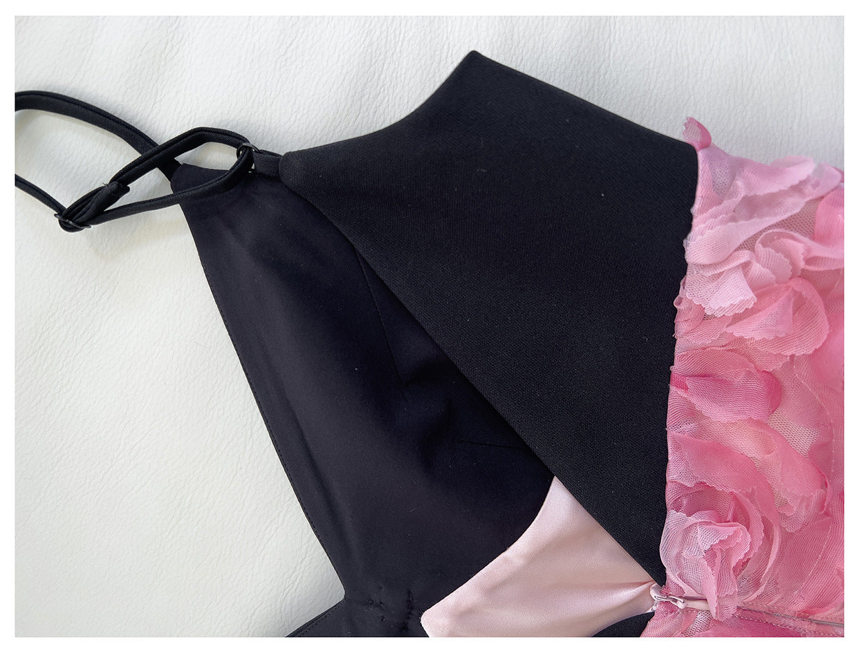 Elegant 3D Floral Midi Dress