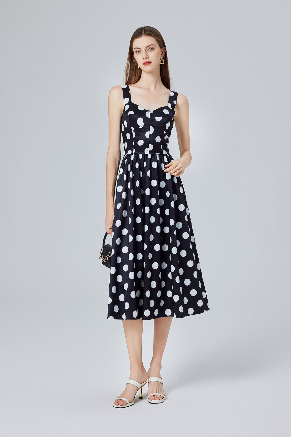 Vintage Polka Dot Midi Dress