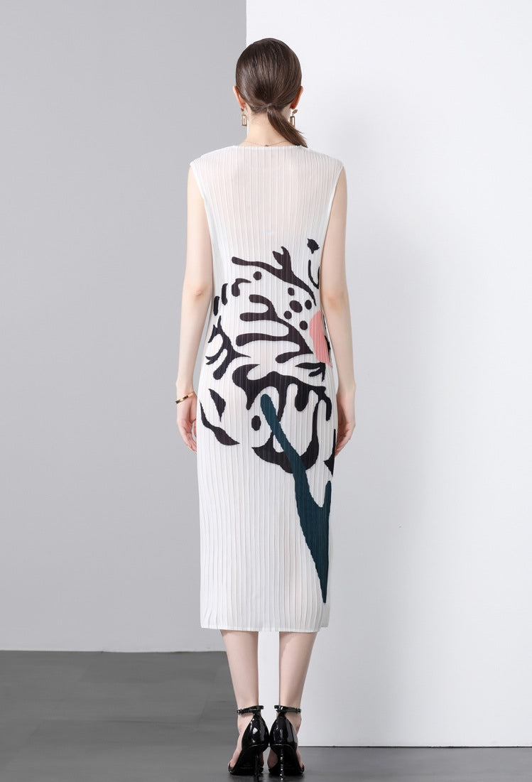 Base Bloom Pleated Midi Dress