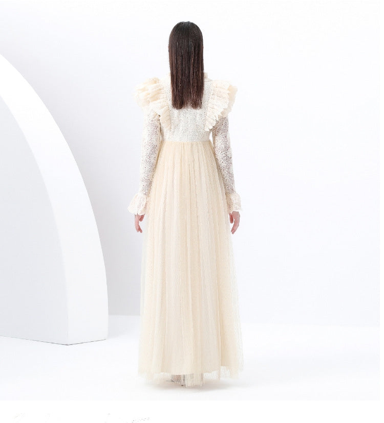 Apricot Reverie Lace Gown