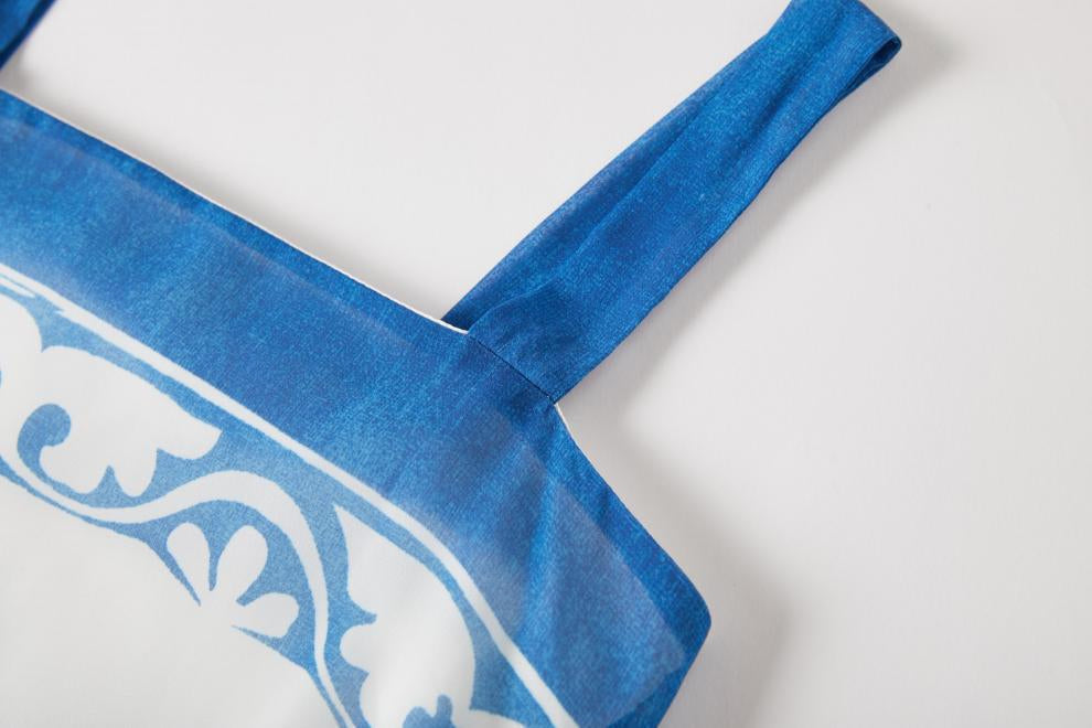 Azure Bloom Maxi Dress - 909280320318_BLUE