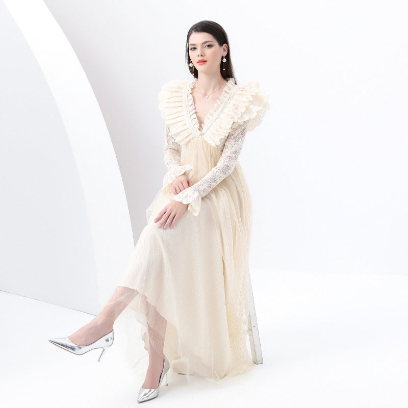 Apricot Reverie Lace Gown