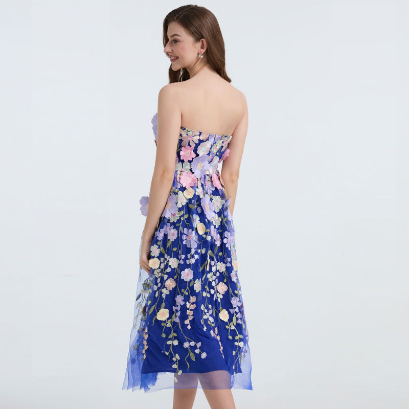 Enchanted Garden Strapless Floral Dress - 903101210253_BLUE