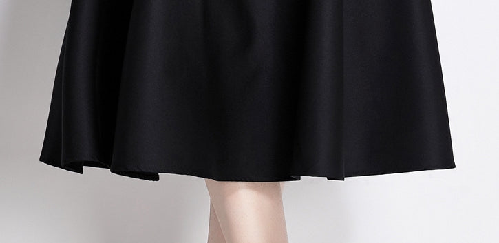 Classic Black A-Line Midi Dress