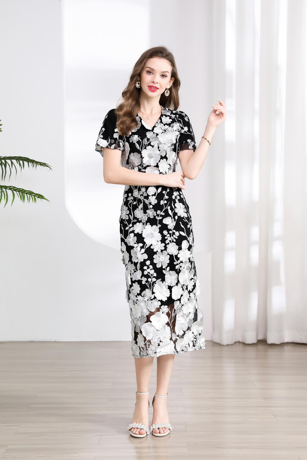 Midnight Bloom Midi Dress