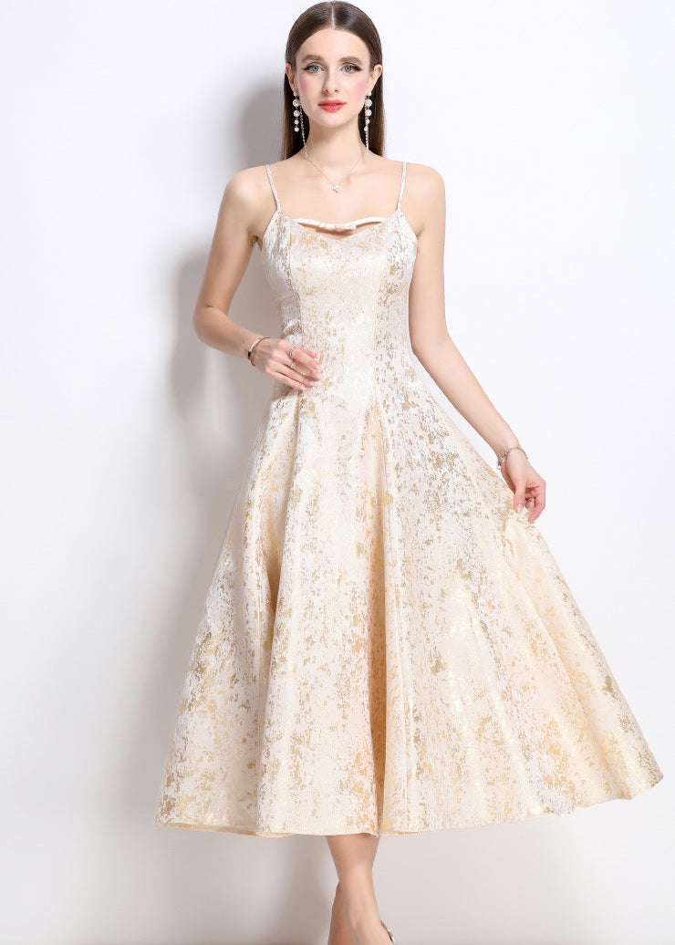 Champagne Glimmer Bow Dress