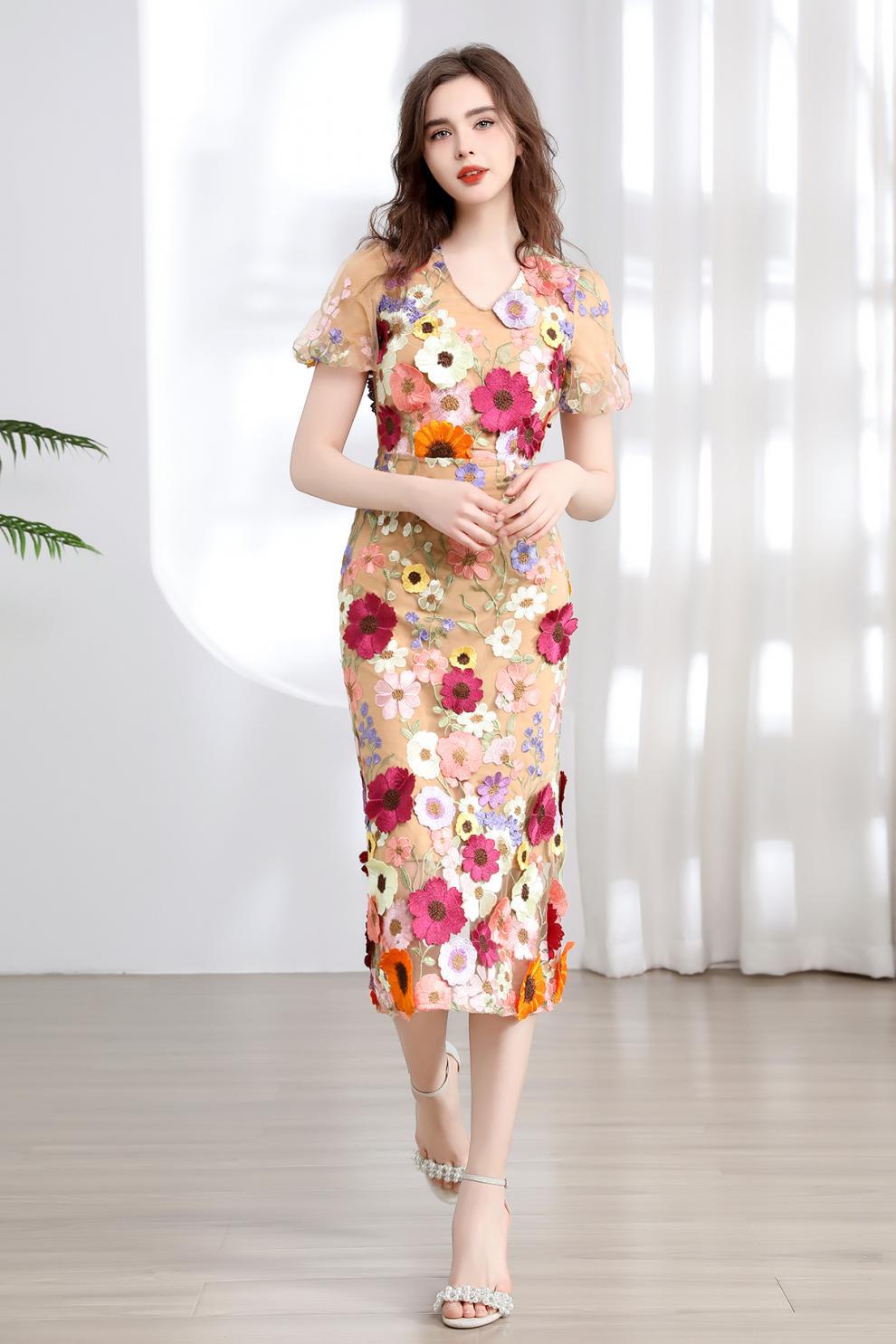 Blossom Elegance Midi Dress