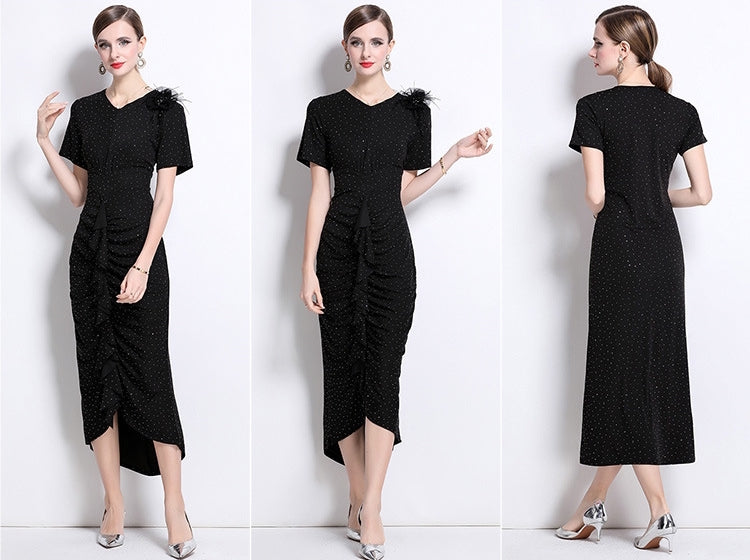 Black Embellished Bodycon Dress