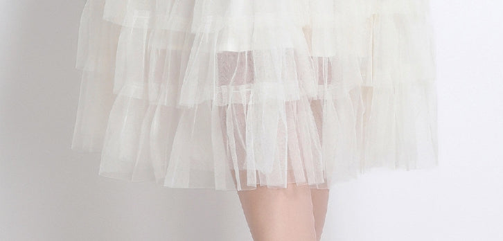 Vintage Bloom Lace & Tulle Midi Dress With Pearl Belt