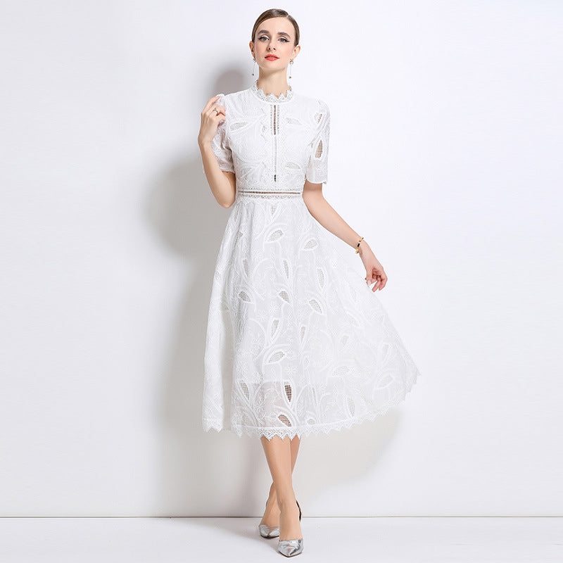 White Bloom Lace Dress