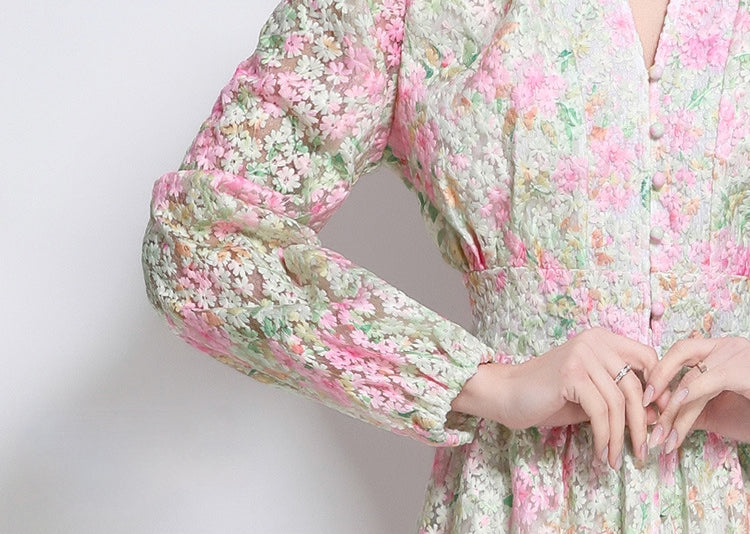 Blossom Lace Elegance Dress - 920435056806_GREEN