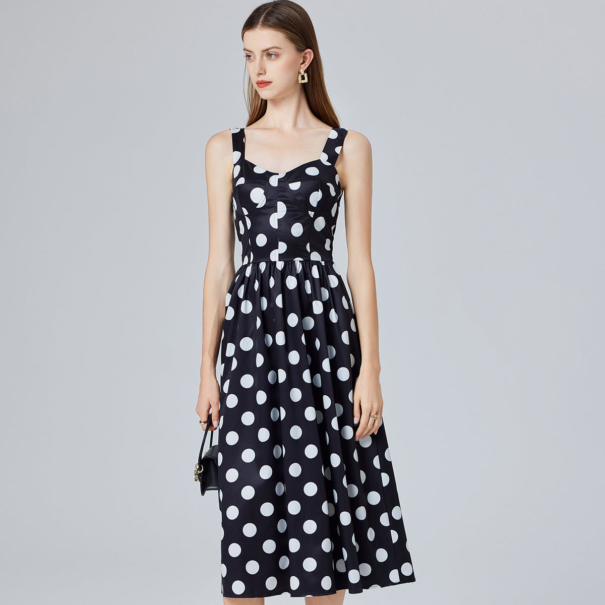 Vintage Polka Dot Midi Dress