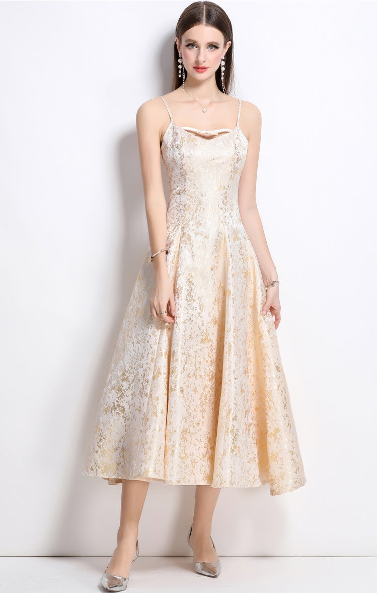 Champagne Glimmer Bow Dress