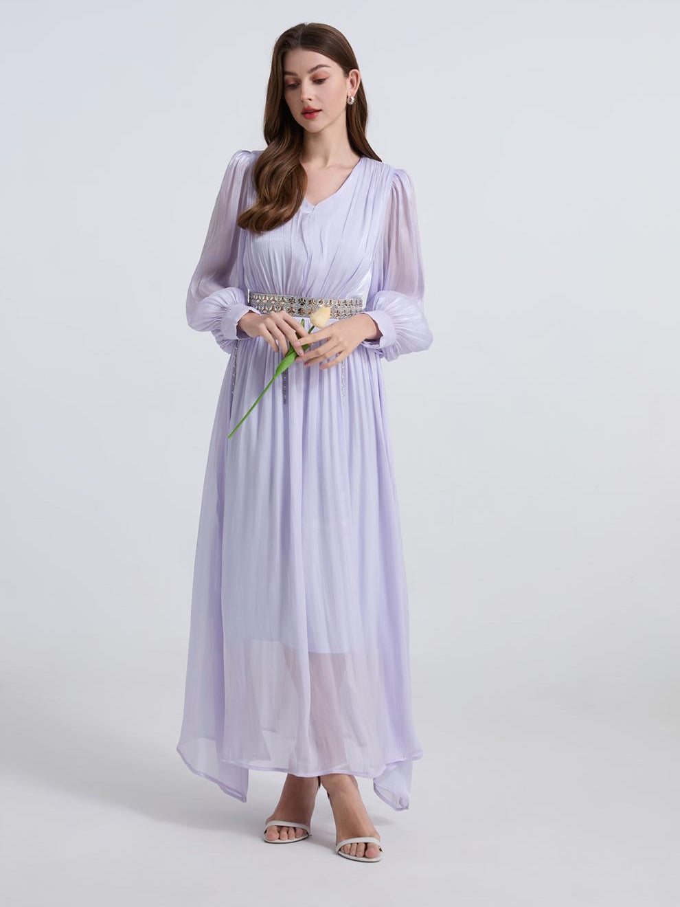 Lavender Grace Sheer Midi Dress - 903346568197_BLUE