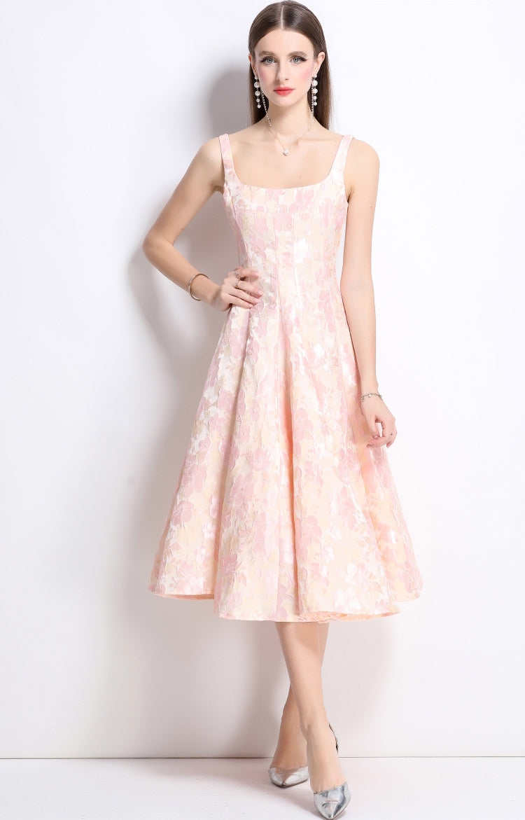 Floral Jacquard Midi Dress