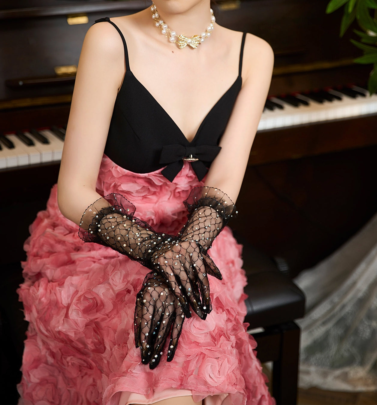 Elegant 3D Floral Midi Dress